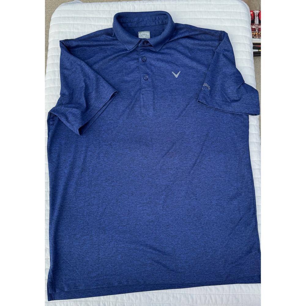 Callaway Opti-Dri Mens Golf Polo Shirt Blue Heather Short Sleeve Size Medium